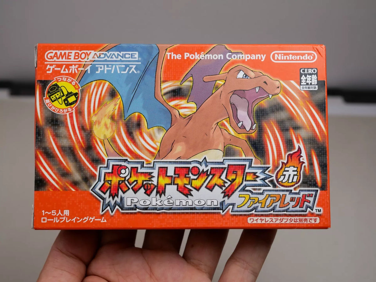 GBA game, Pokemon, Pokemon, Fire Red, original genuine, color as pictured, reprint box said full, go