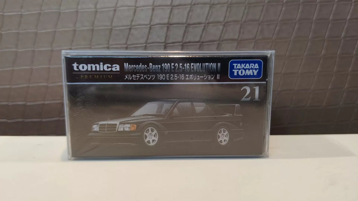 Tomica Premium No.21 Mercedes-Benz 190 E 2.5-16 Evolution II in its black box