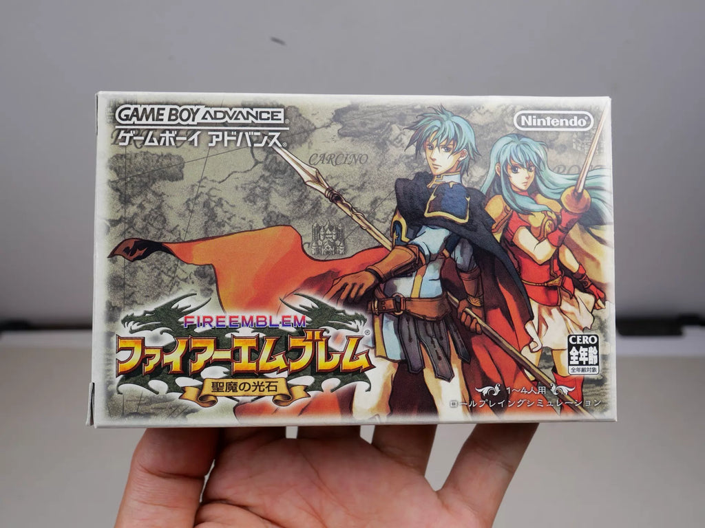 120926-toy-41 GBA game, flame emblem, holy devil light stone, original genuine, color as shown in the picture, box said to be full, medieval fine, card chip memory, normal function, free shipping transparent protective box.
