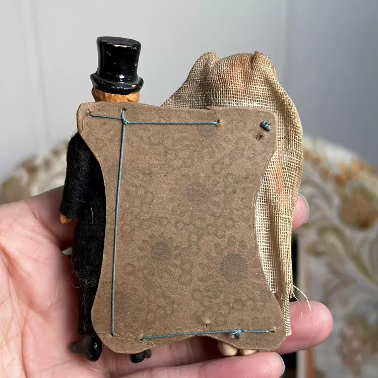 040926-doll-239 Antique German thick soup full porcelain palm treasure joint body dollhouse cloth puppet with original packaging
