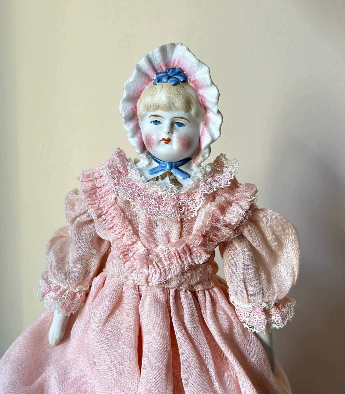 040926-doll-2 Antique German Porcelain Head Doll China Doll Blonde Parian Plain Porcelain Doll