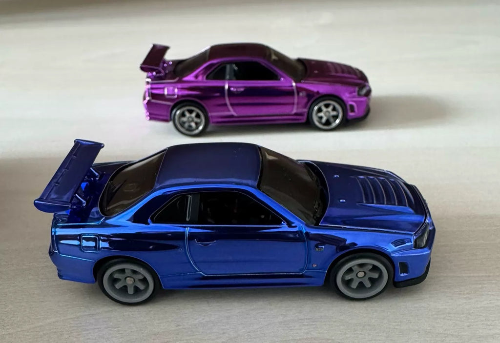 300926-toy-36 Hot Wheels RLC Nissan gtr R34 1/64 alloy model Classic electroplated blue purple colo