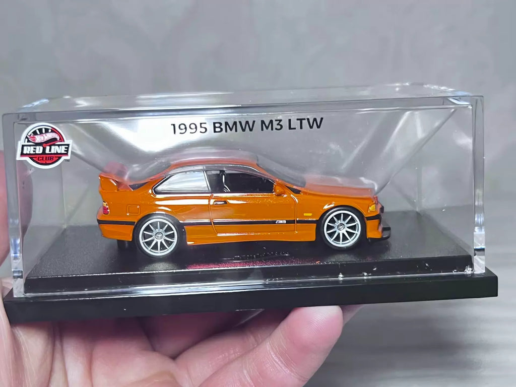 260926-toy-43 Hot Wheels RLC BMW M3 LTW orange alloy model 1/64 scale with original display box and 1995 New