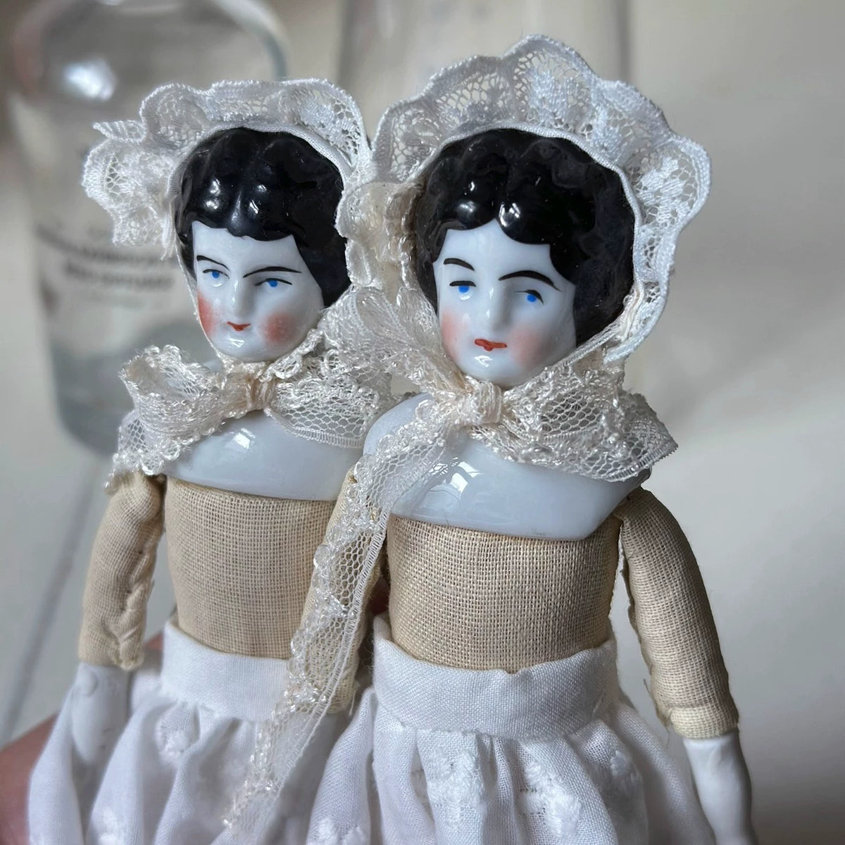 040926-doll-295 antique german mini porcelain head doll china doll puppet