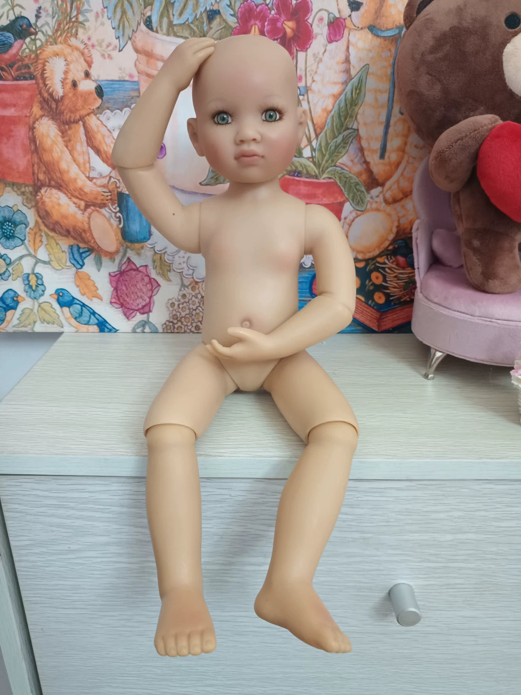 021026-toy-28 Kidz Cats Doll German antique jointed body 18 inches about 45cm in hei 18寸