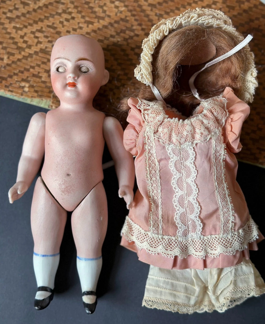 040926-doll-34 Kenster 257 Antique German Soup Doll Kestner Full Porcelain Articulated Miniature Dollhouse Puppet