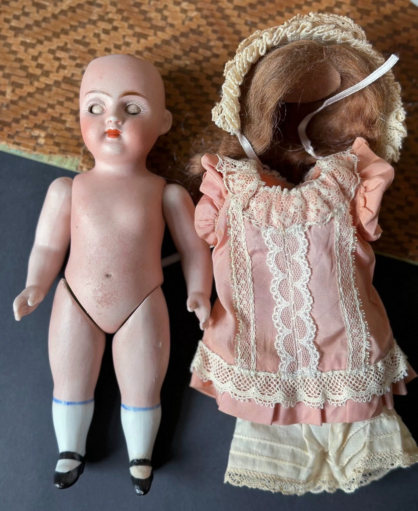 040926-doll-34 Kenster 257 Antique German Soup Doll Kestner Full Porcelain Articulated Miniature Dollhouse Puppet