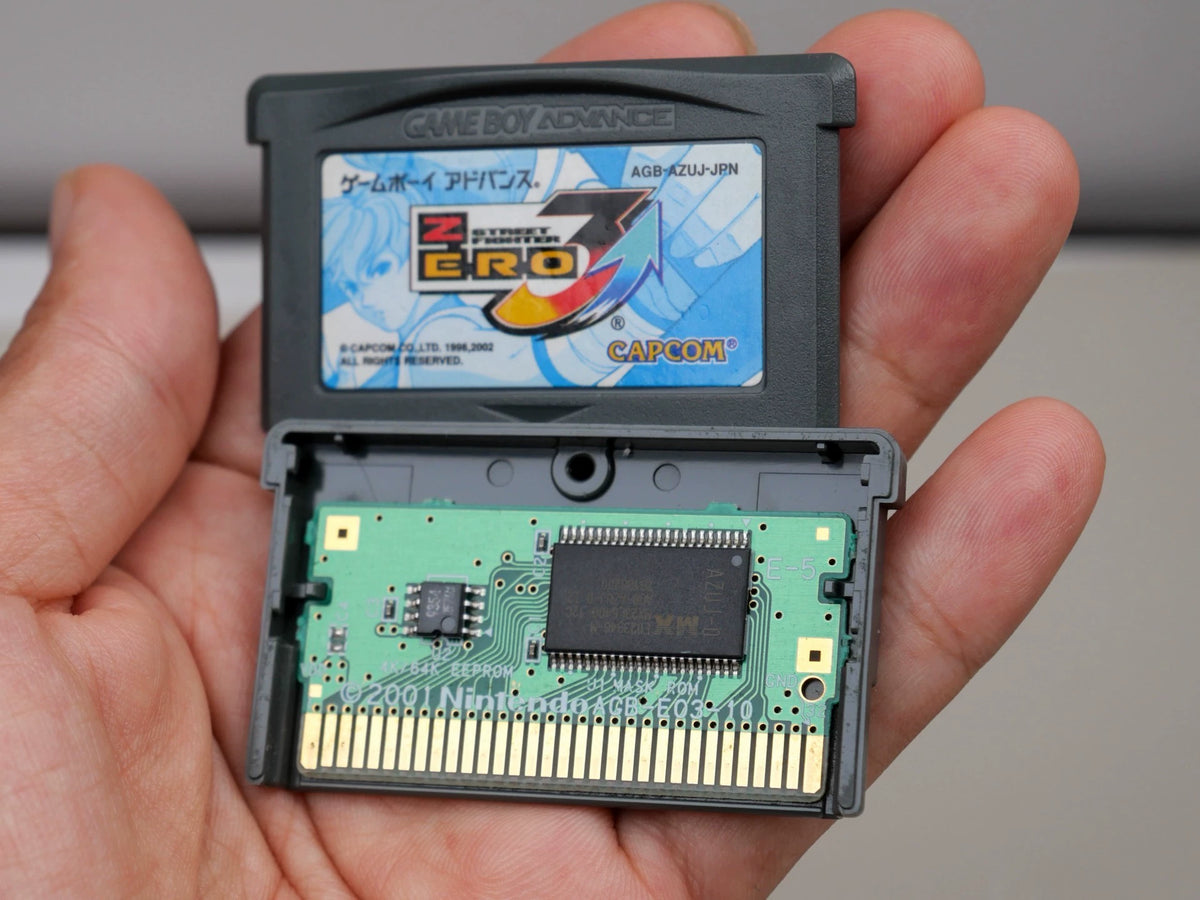 120926-toy-18 GBA game, Street Fighter, Junior ZERO3, original genuine cassette, naked card without packaging box, as shown in the picture, the is in good condition, chip memory, normal function, free shipping One storage box.