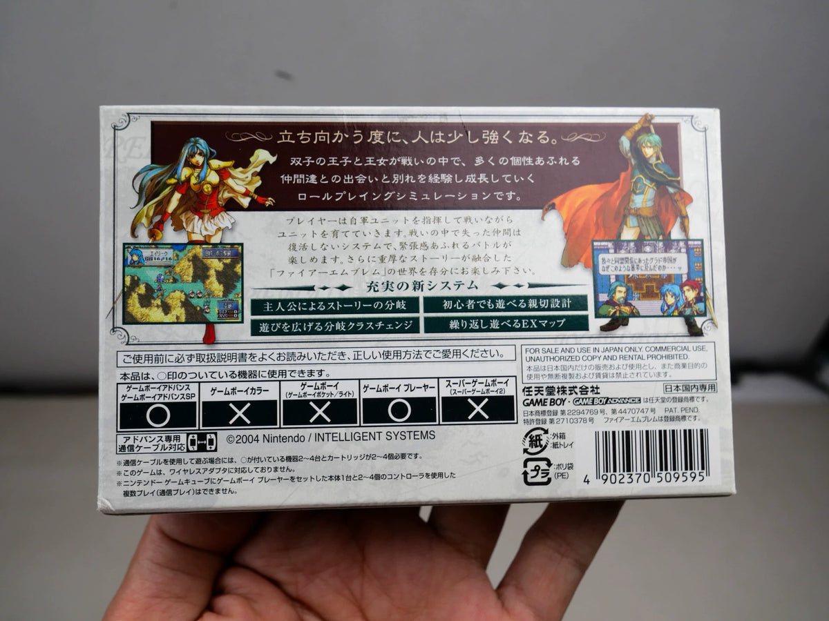 GBA game, flame emblem, holy devil stone, original genuine cartridge, color as shown in the picture, full box, overall good condition, slight indentation on the side of the box, chip memory, normal function, transparent protective box included in