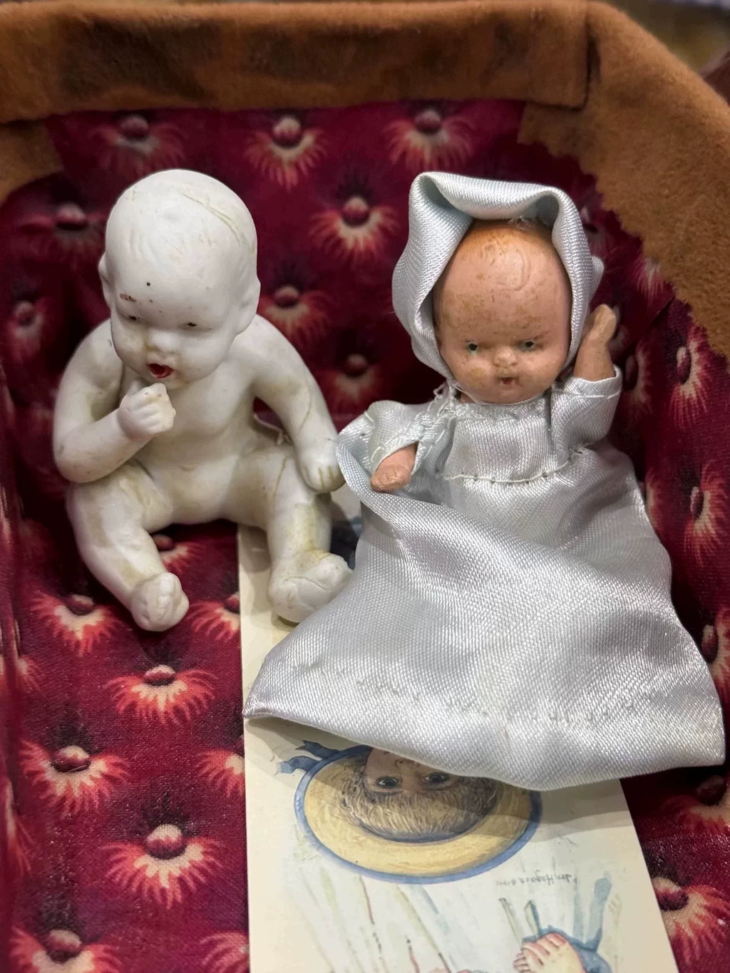 300926-toy-24 Japanese Antique Doll Full Porcelain Knuckle Frozen Leg