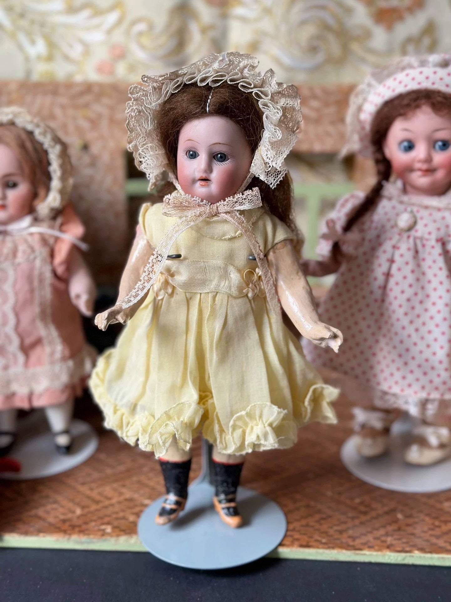 040926-doll-233 Antique Doll German Soup Porcelain Head Five Joints Mini Small