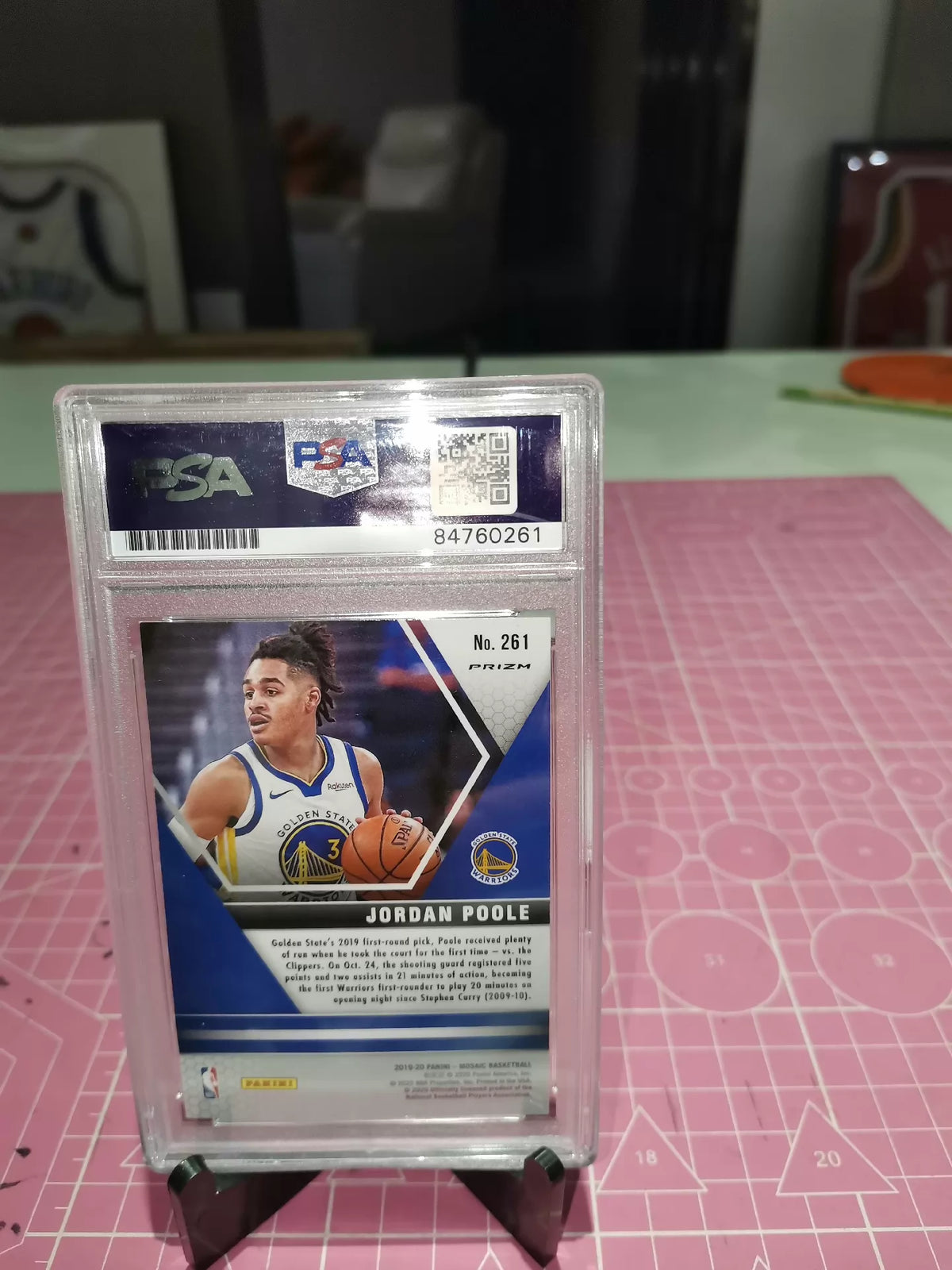 121026-toy-10 NBA Jordan Poole Signed Star Card Mosaic Blue Pencil Psa Certified