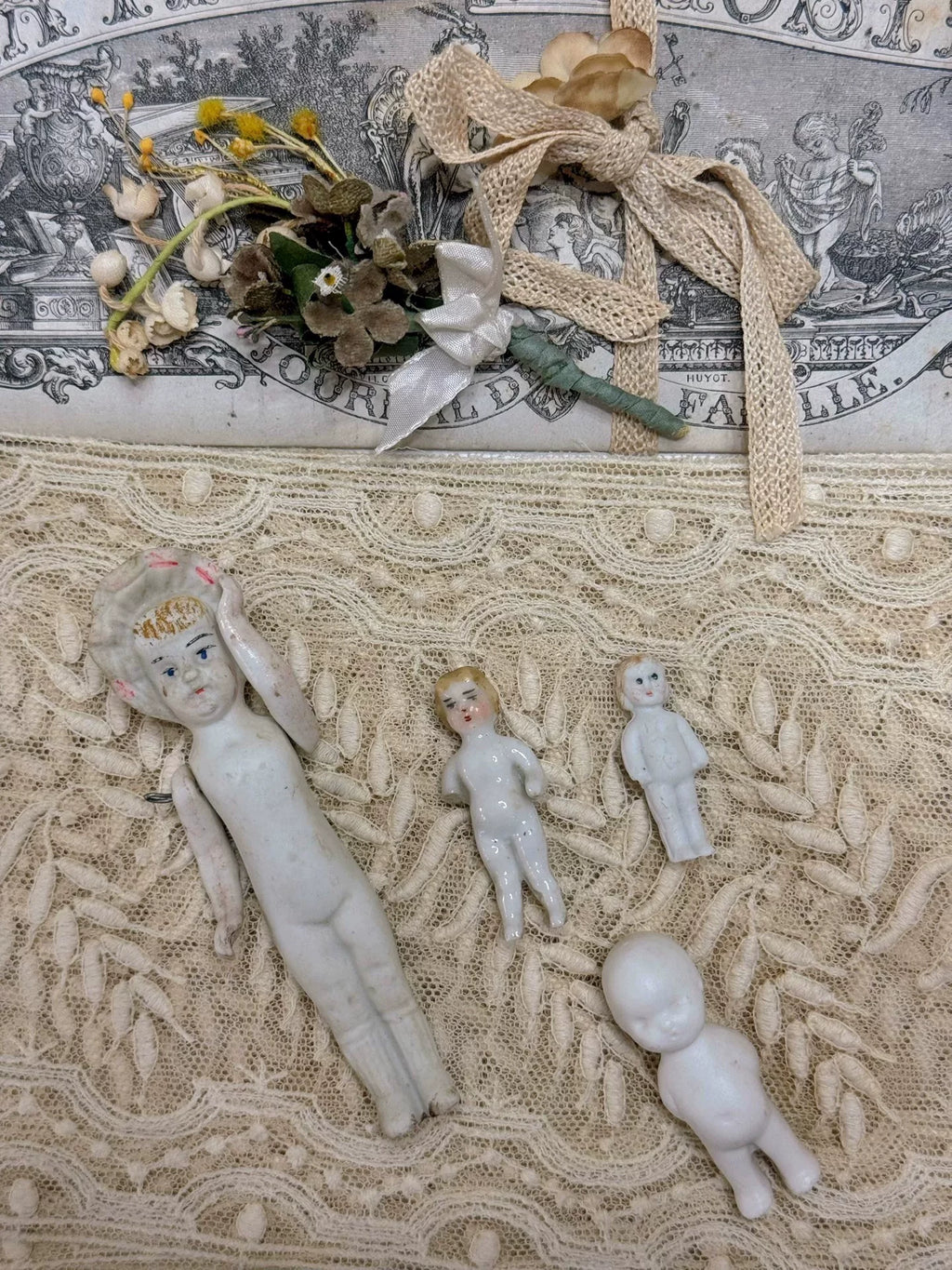 200926-toy-73 【古董迷你娃娃】冻人查理小全瓷瓷头china doll肩头娃娃
