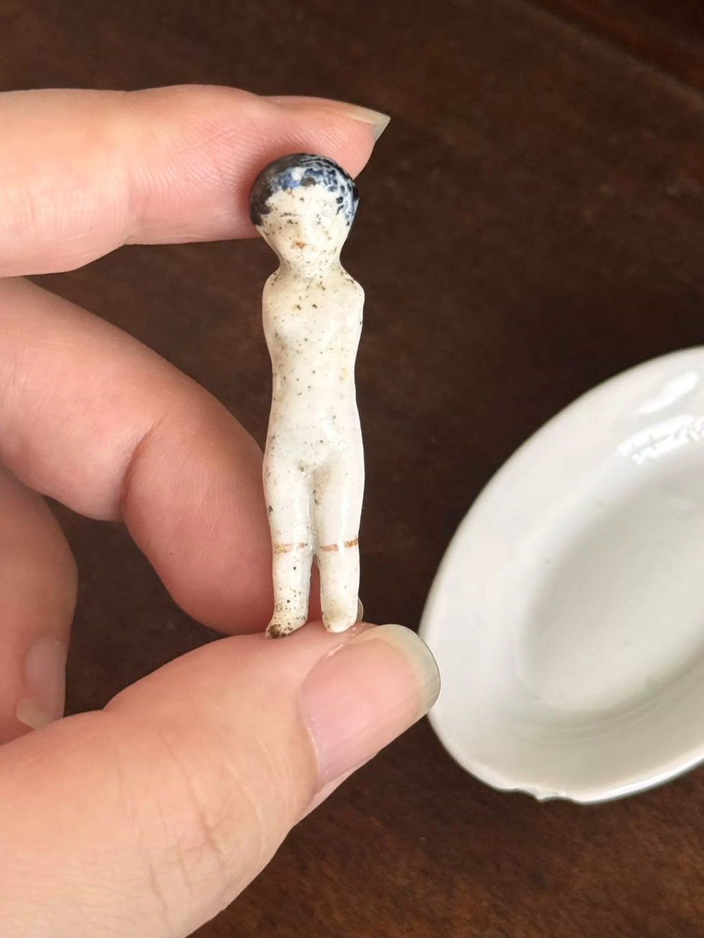 200926-toy-80 德国古董陶瓷娃娃 全瓷冻人mini 送盘子
