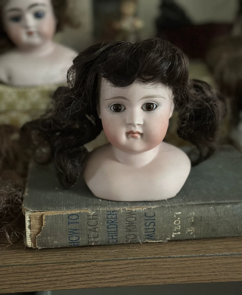 040926-doll-273 Antique German Thick Soup Head Doll Early Kenster Shut Up Kestner Ornaments