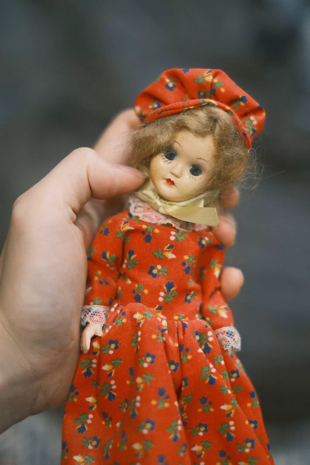 200926-toy-82 Blythe 古董娃娃赛璐璐 胶皮活眼 德国 中古 Vintage西洋摆件 借浓汤全瓷 抱娃 小斜眼 林巴赫 肯斯