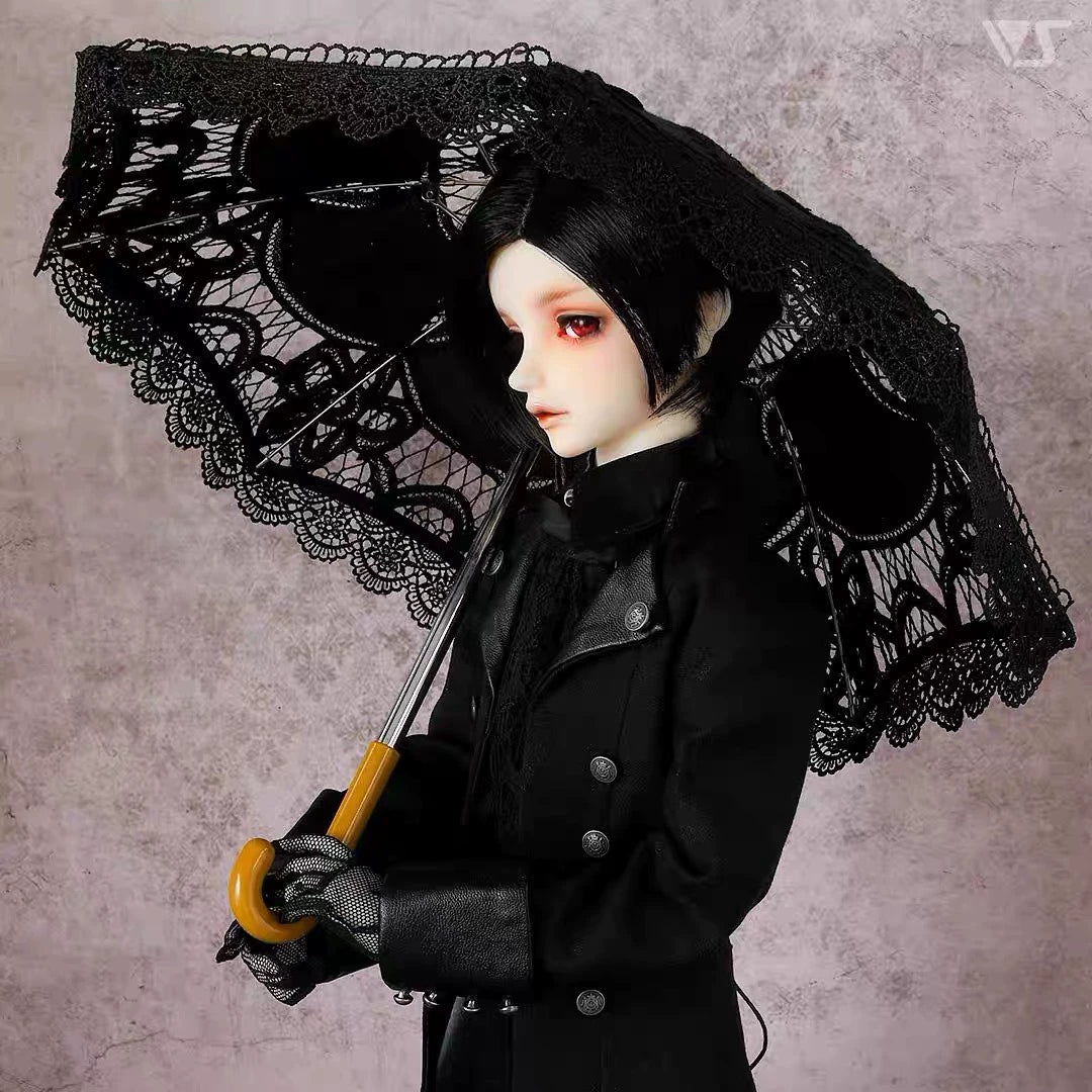 021026-toy-21 Volks Dollfie nostalgic lace parasol white black SD DD doll New