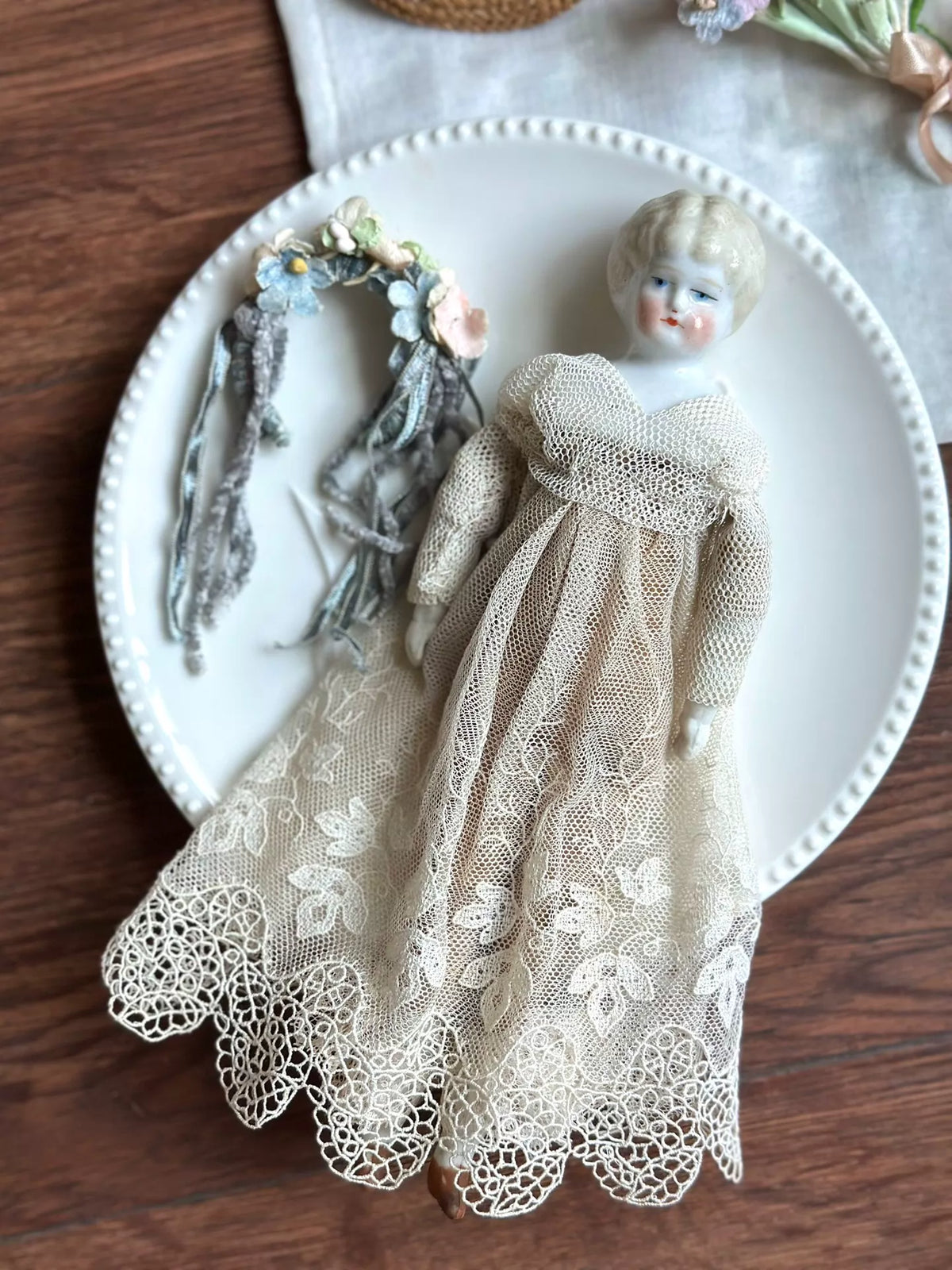 040926-doll-56 Antique German Blonde Porcelain Head Doll China Doll Puppet