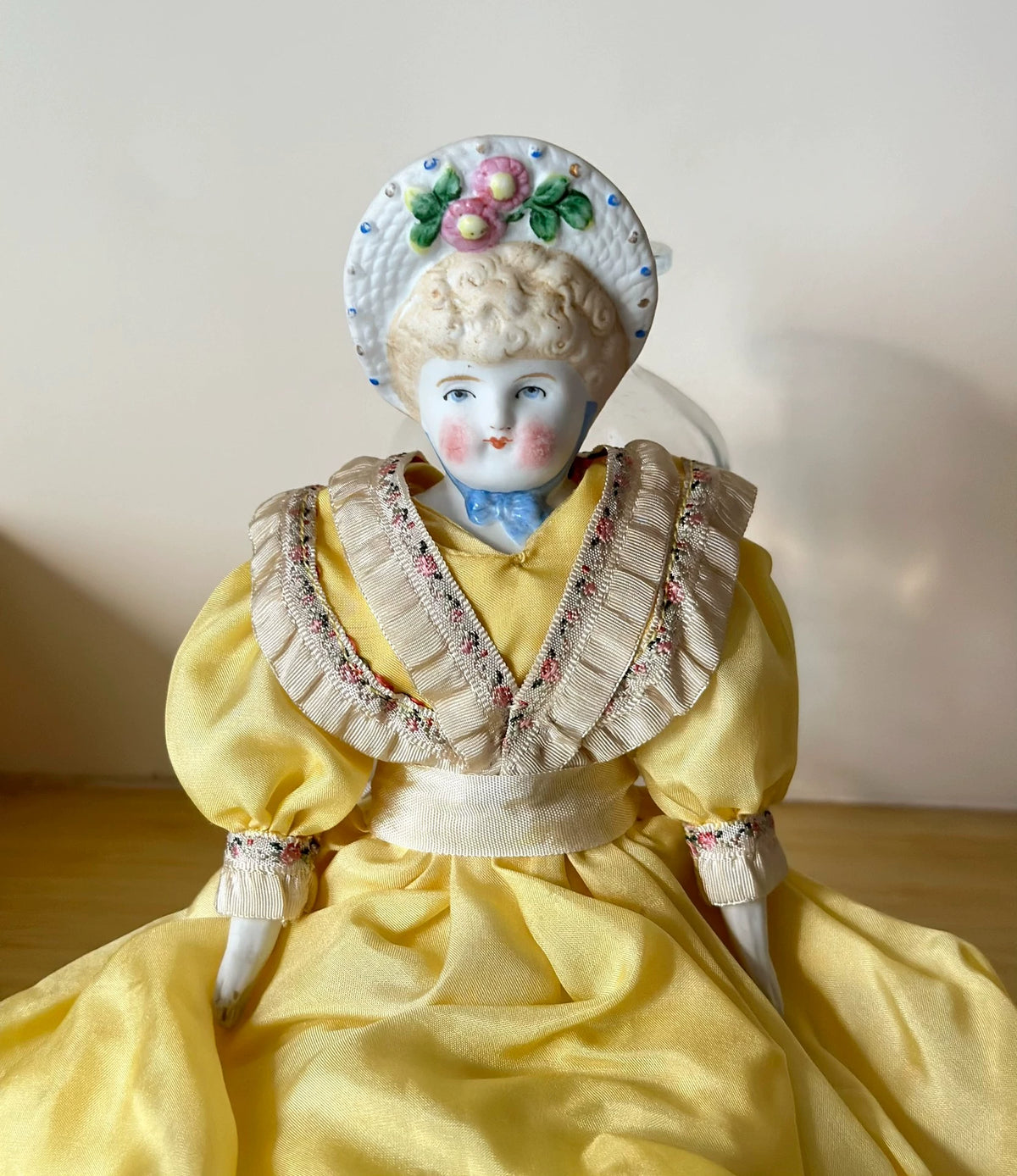 040926-doll-2 Antique German Porcelain Head Doll China Doll Blonde Parian Plain Porcelain Doll