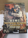 161026-toy-14 hottoys military out-of-print M249 machine gunner unpacked and undispl Used