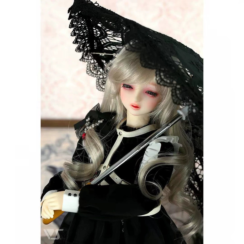 021026-toy-21 Volks Dollfie nostalgic lace parasol white black SD DD doll New