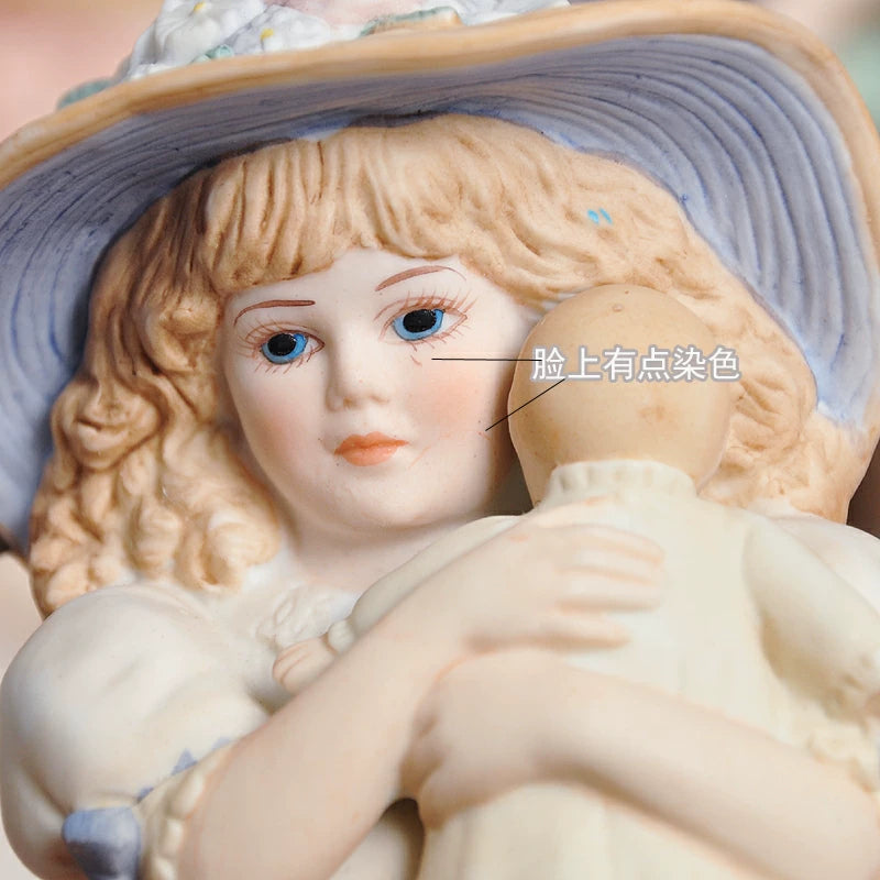 040926-doll-21 Antique Soup Doll Victorian Style Vintage Little Girl Doll Ceramic Ornament
