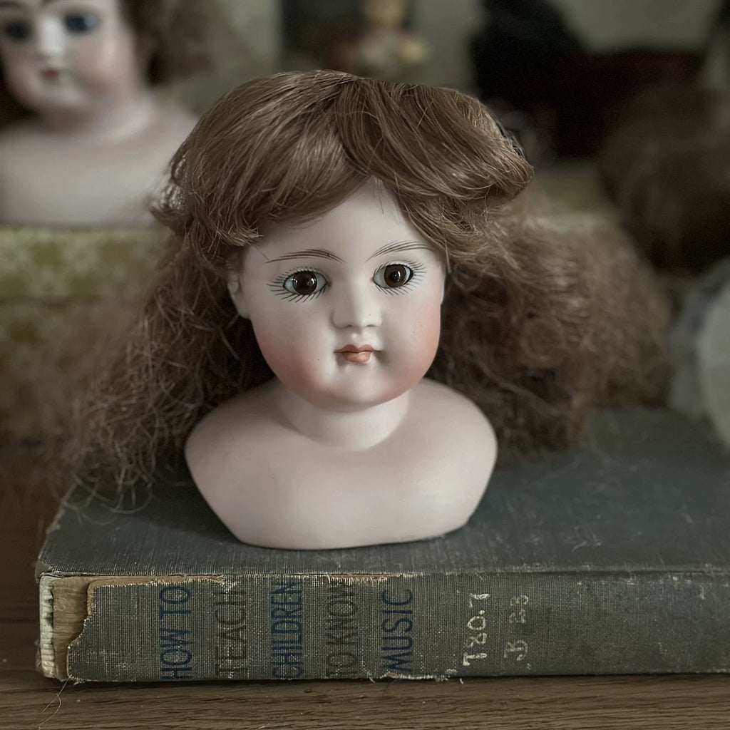 040926-doll-273 Antique German Thick Soup Head Doll Early Kenster Shut Up Kestner Ornaments