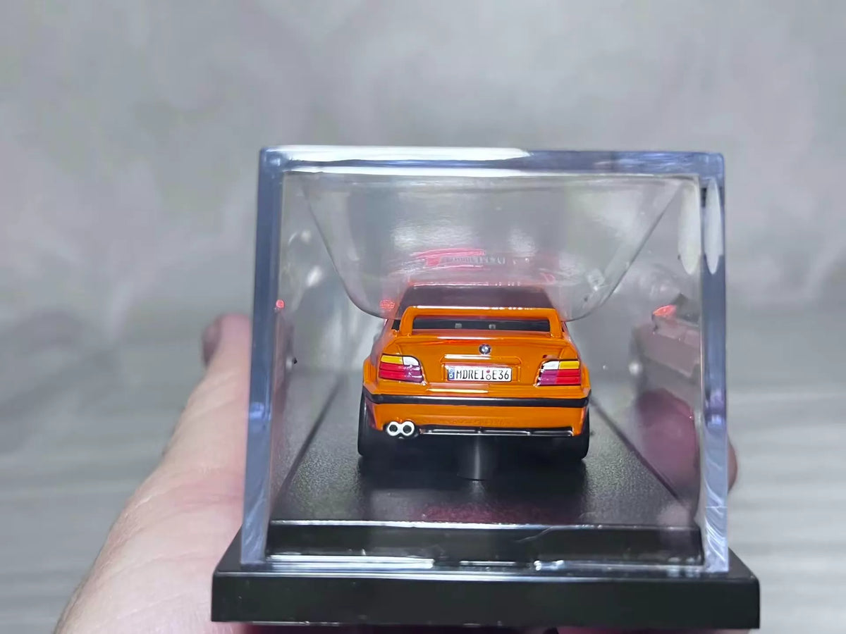 260926-toy-43 Hot Wheels RLC BMW M3 LTW orange alloy model 1/64 scale with original display box and 1995 New