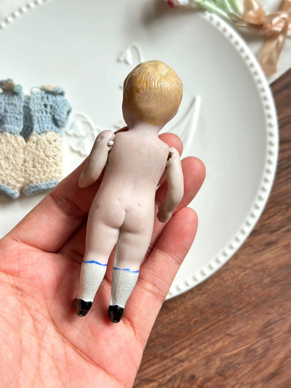 040926-doll-268 Antique thick soup full porcelain blonde angel boy