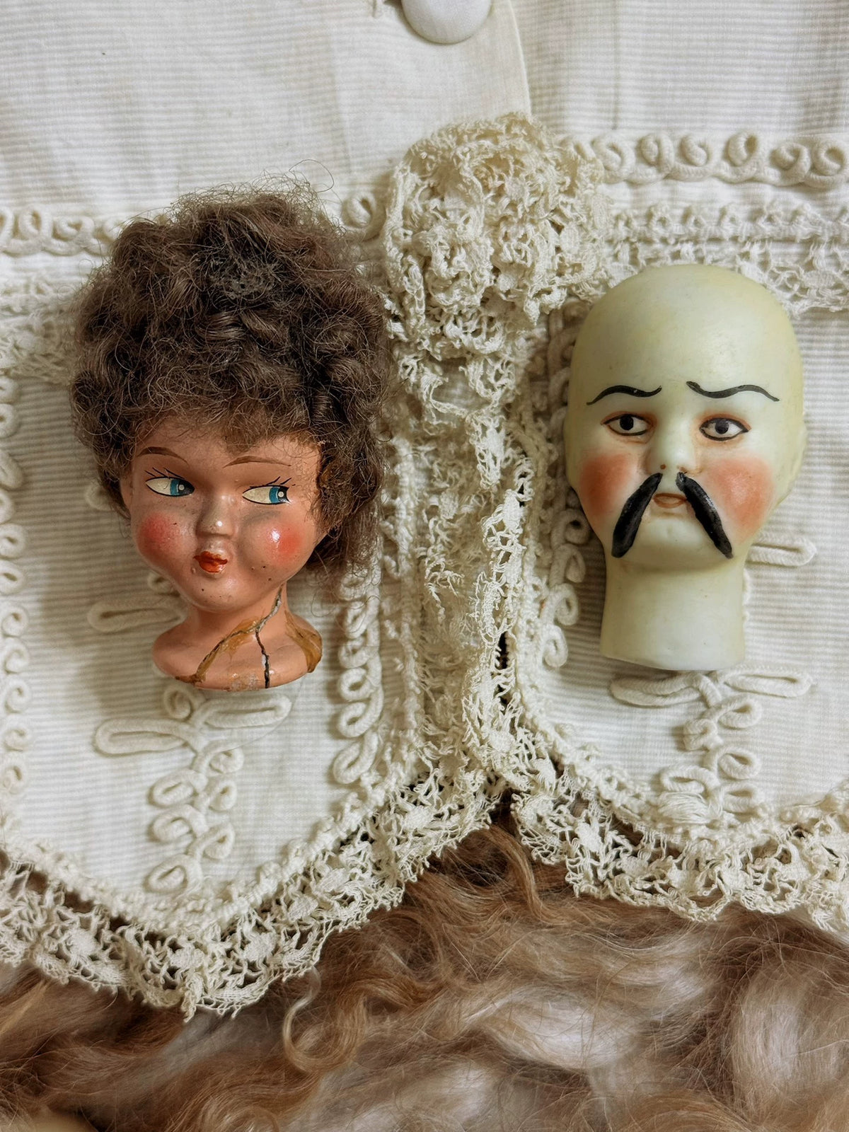 300926-toy-22 French Boudoir Doll Head Western Antique Remnant