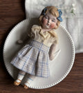 040926-doll-252 German Limbach Double Bow Girl Full Porcelain Doll