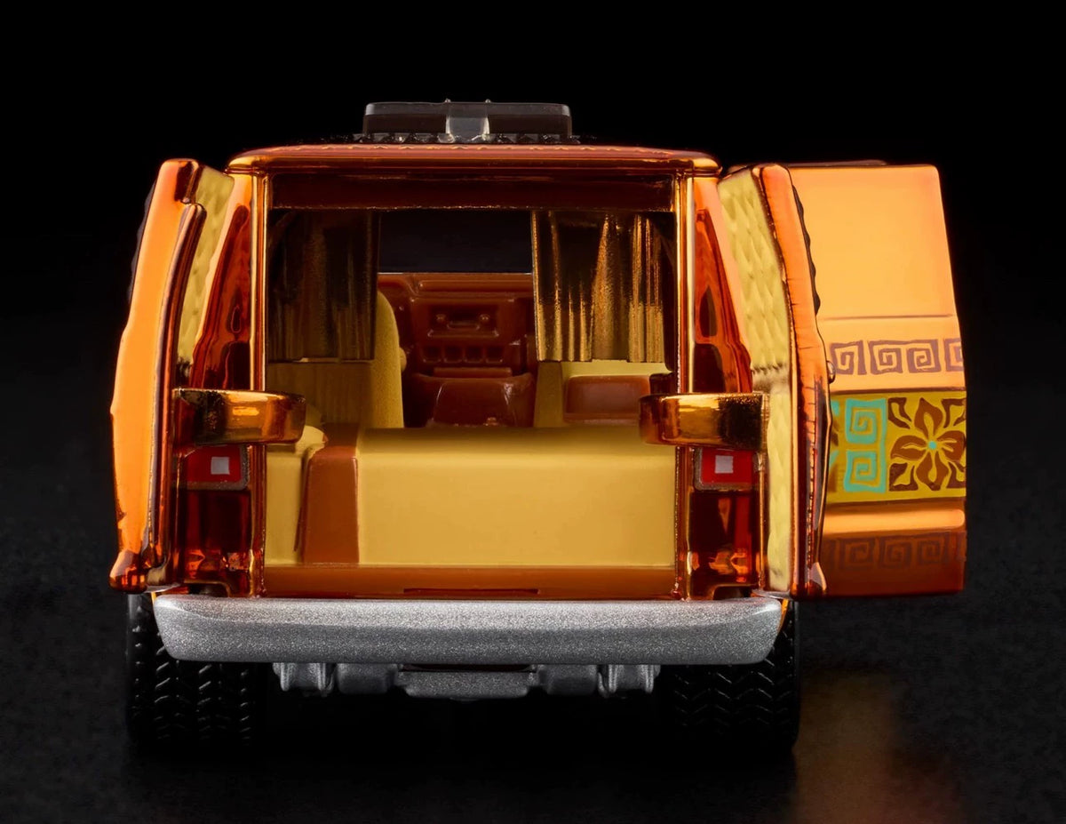 260926-toy-49 Hot Wheels RLC Red Line Club Exclusive 70s Dodge Tradesman Van Plated Orange Four Doo