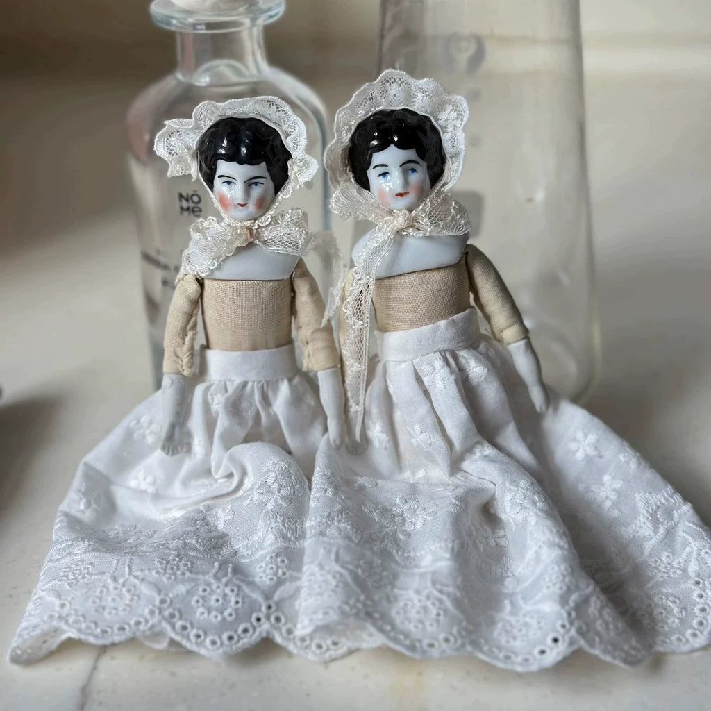 040926-doll-295 antique german mini porcelain head doll china doll puppet