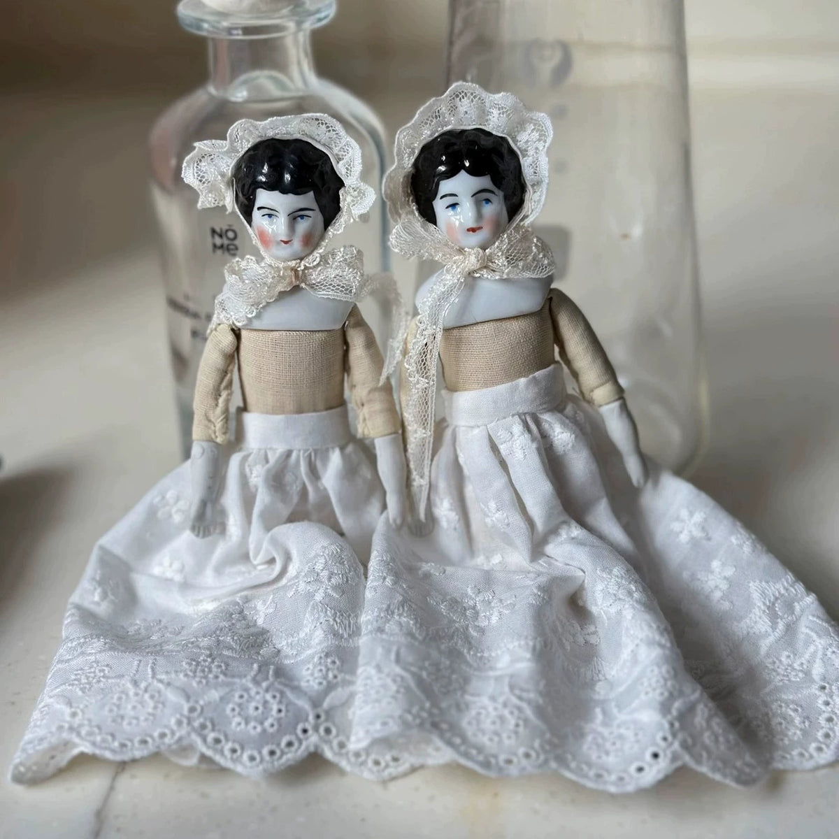 040926-doll-295 antique german mini porcelain head doll china doll puppet