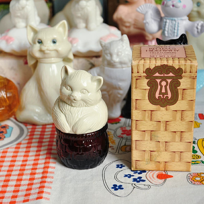040926-doll-82 Western antique old perfume bottle Avon elegant fragrance Siam cat pillow cat perfume bottle ornaments various