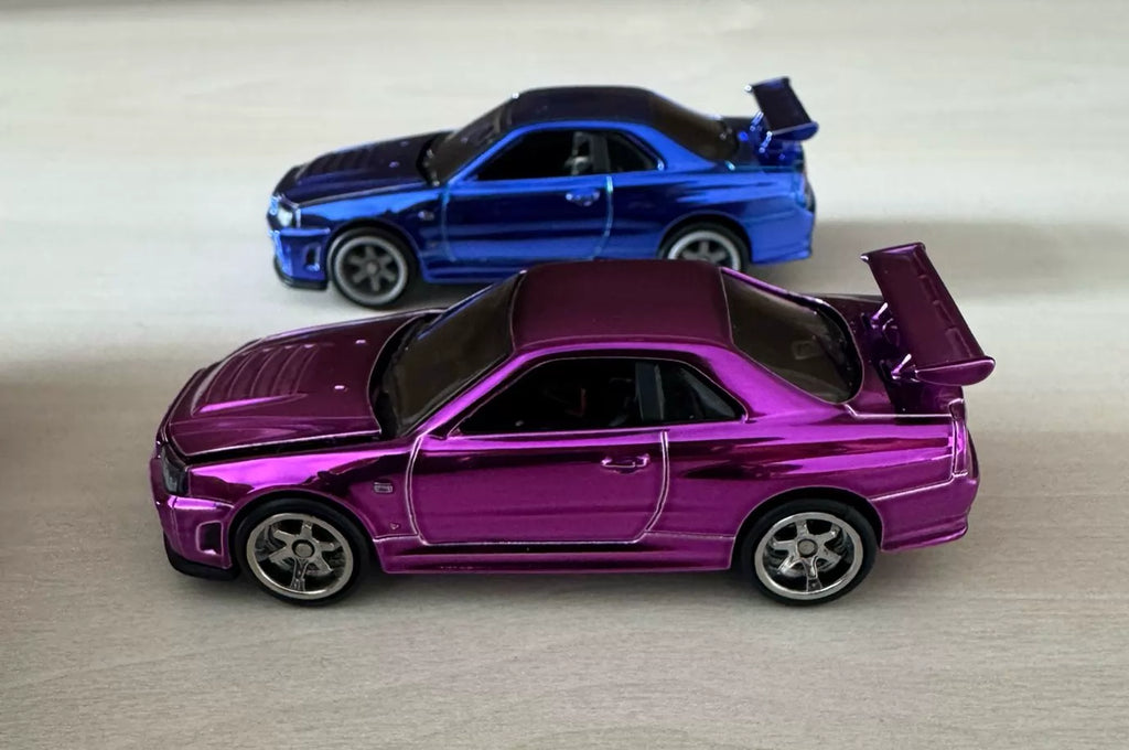 300926-toy-36 Hot Wheels RLC Nissan gtr R34 1/64 alloy model Classic electroplated blue purple colo