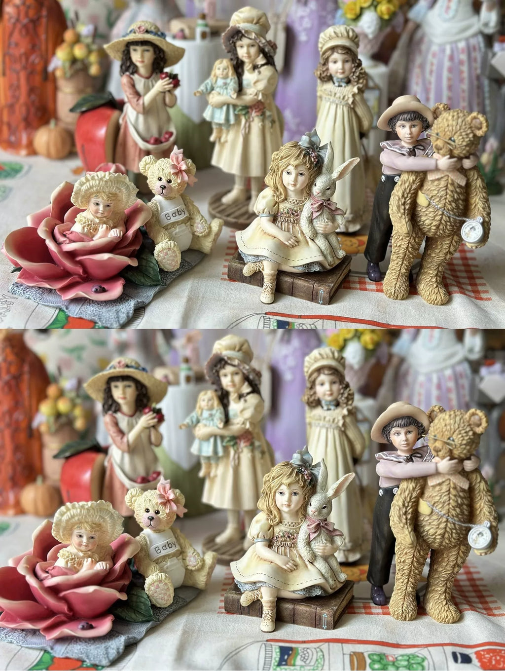 040926-doll-1 Antique Strong Soup Doll Victorian Style Little Girl Resin Ornaments