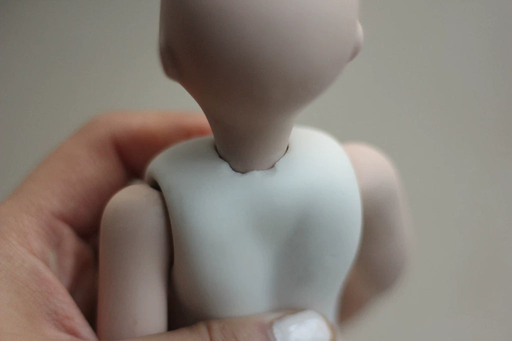 300926-toy-54 Porcelain doll antique full head and feet movable height 23 cm 2 eye c