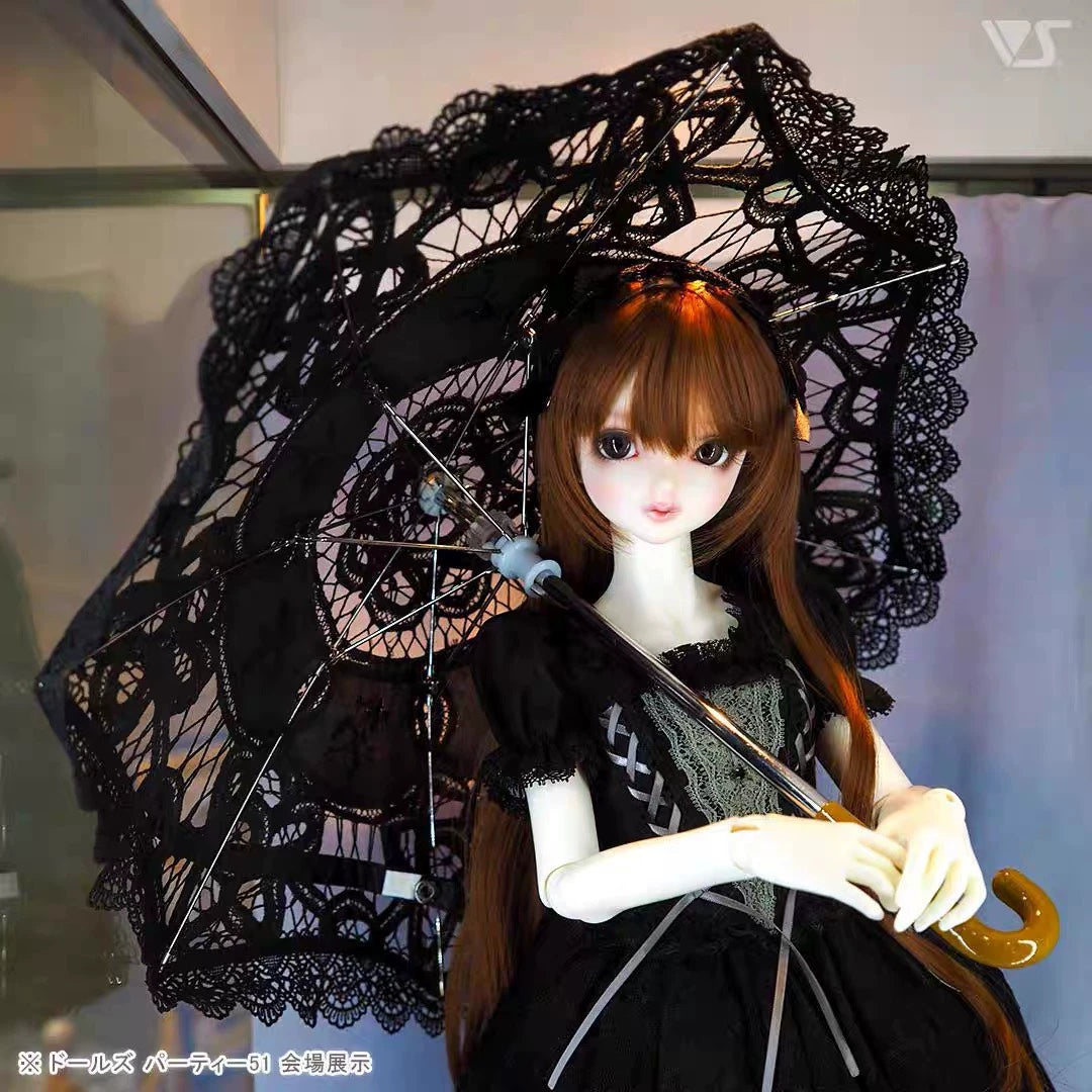 021026-toy-21 Volks Dollfie nostalgic lace parasol white black SD DD doll New
