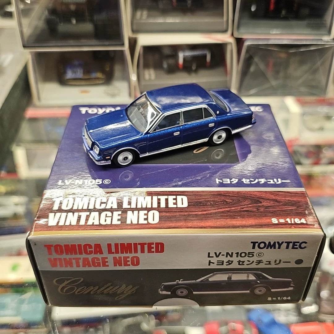 260926-toy-5 Tomica Limited Vintage TOMYTEC tlv 1/64 Neo Toyota Century LV-N105 blue box good accessories New