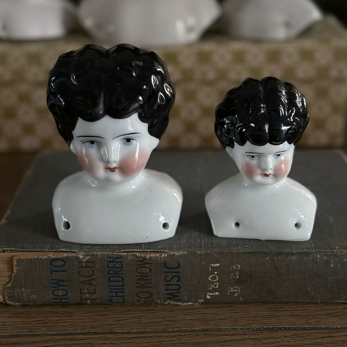 040926-doll-223 Antique German Parian Blonde Porcelain Head Doll China Doll