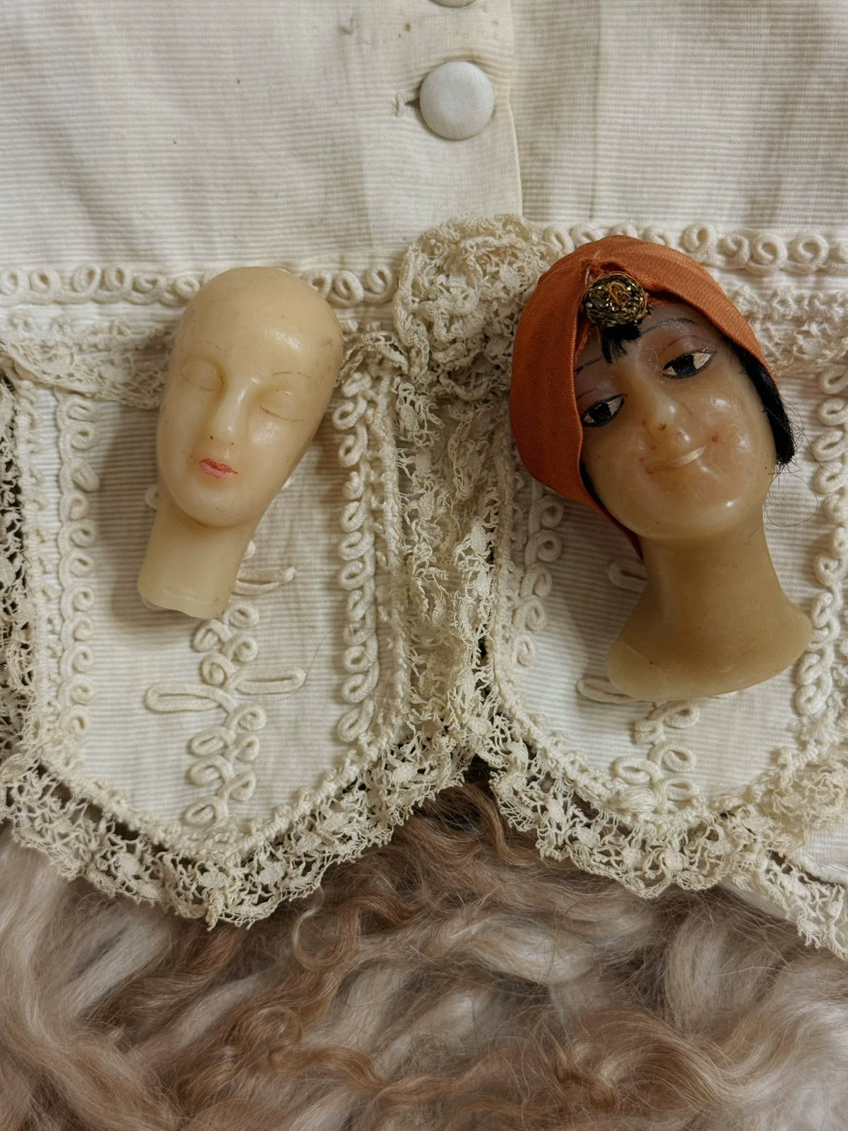 300926-toy-22 French Boudoir Doll Head Western Antique Remnant
