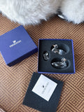 081026-toy-13 Swarovski crystal duck ornament family of three with original blue gif New
