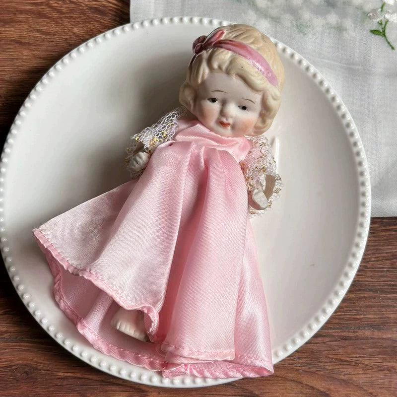 040926-doll-253 vintage Showa Charlotte Wavy Head Full Porcelain Frozen Leg Doll Made in Japan