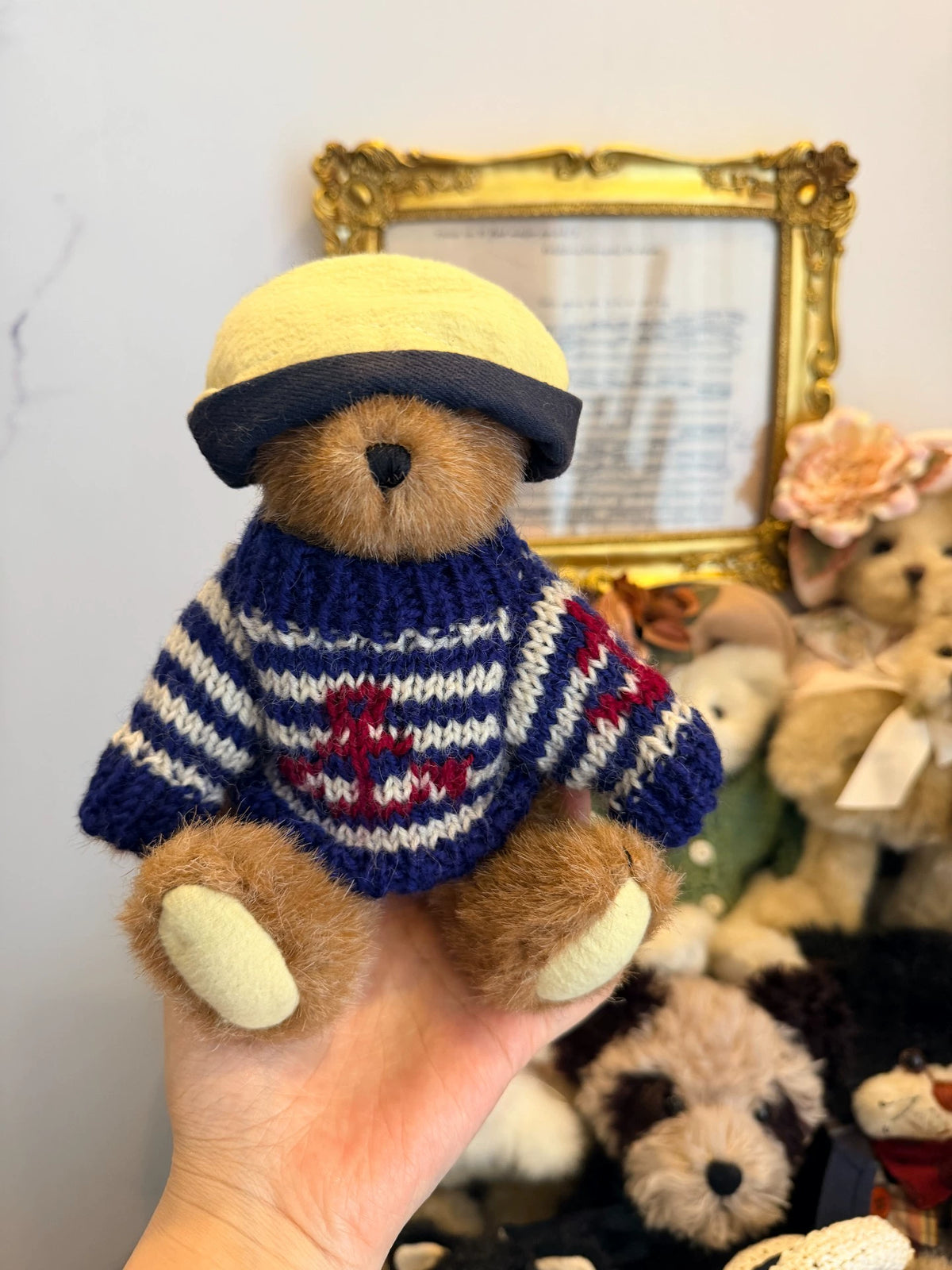 210926-toy-39 Medieval Boyds Navy Five Joint Teddy Bear