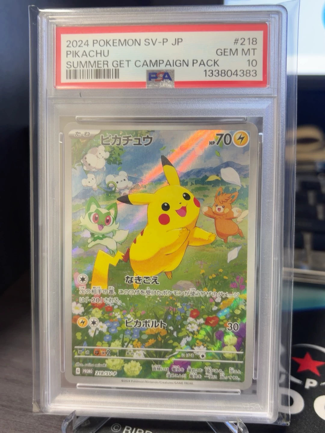 161026-toy-7 Pokemon TCG PROMO Summer Pikachu ja Japanese version 218/SV-P flash card PSA10 2024