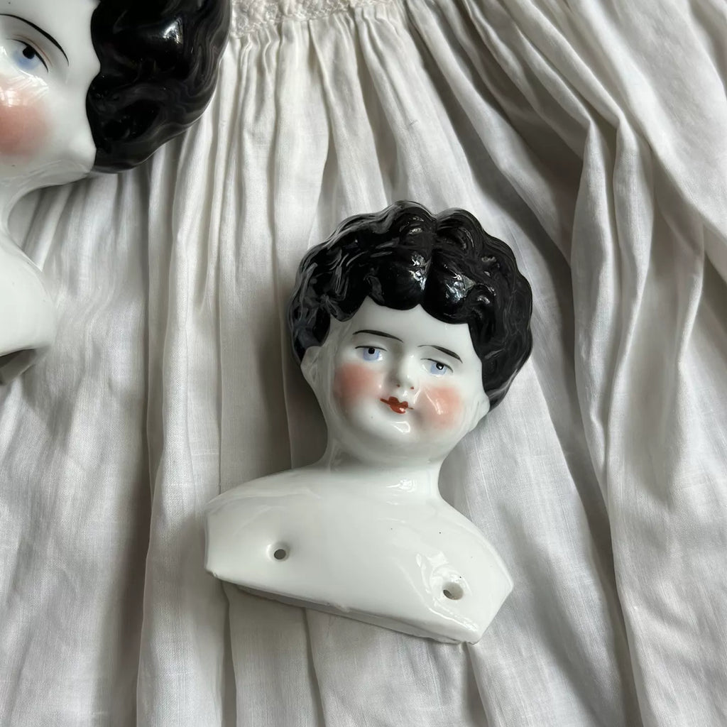 040926-doll-223 Antique German Parian Blonde Porcelain Head Doll China Doll