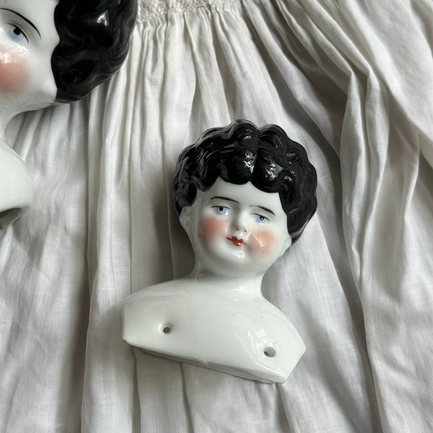 040926-doll-223 Antique German Parian Blonde Porcelain Head Doll China Doll