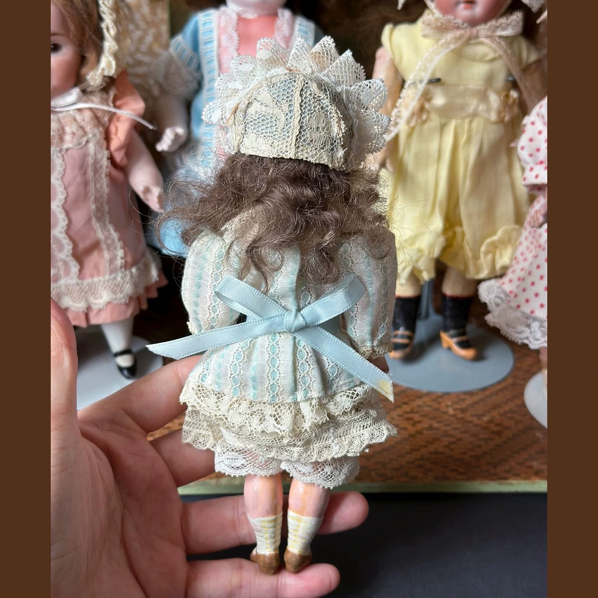 040926-doll-222 Antique doll German KR thick soup porcelain head five joints mini small size