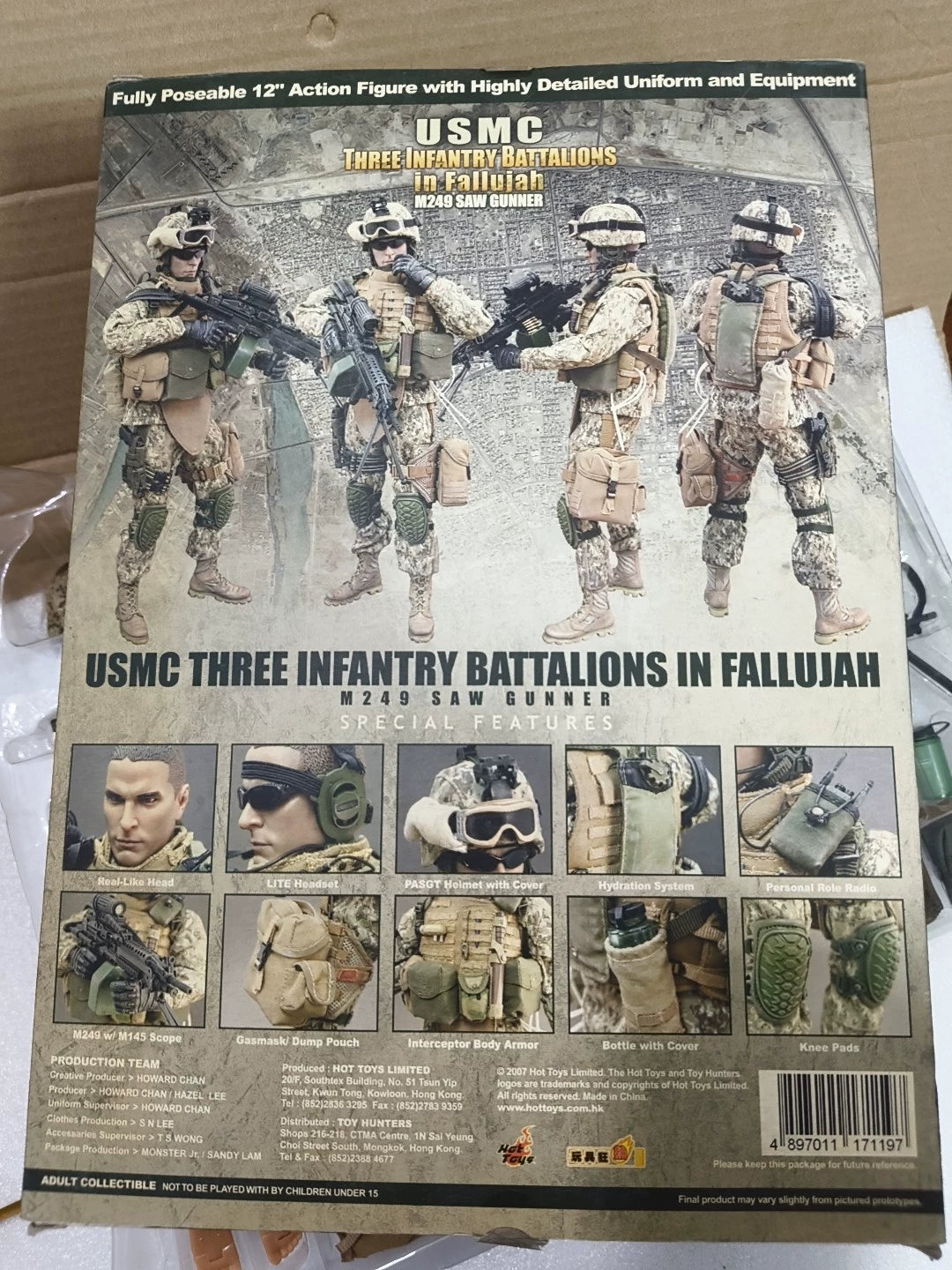 161026-toy-14 hottoys military out-of-print M249 machine gunner unpacked and undispl Used